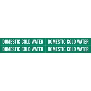 Brady 7084-4 BRA 1-1/8 x 7 in. Vinyl Domestic Cold Water Pipe Marker