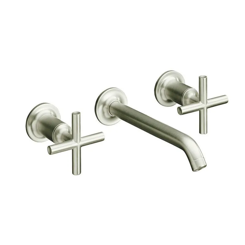 Kohler T14413-3-BL Purist Two Handle Wall Mount Widespread Bathroom Sink Faucet