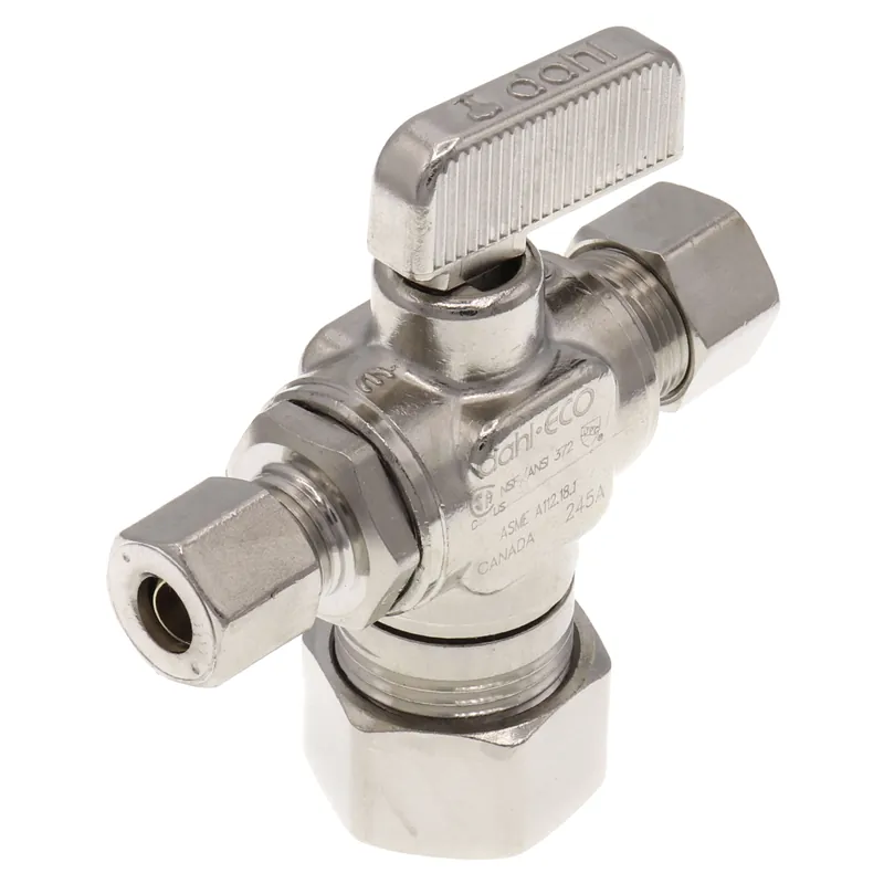 Dahl 611-33-31-30 1/2 Nom Comp x 3/8 OD Comp x 1/4 OD Comp Dual Outlet Valve Lead Free