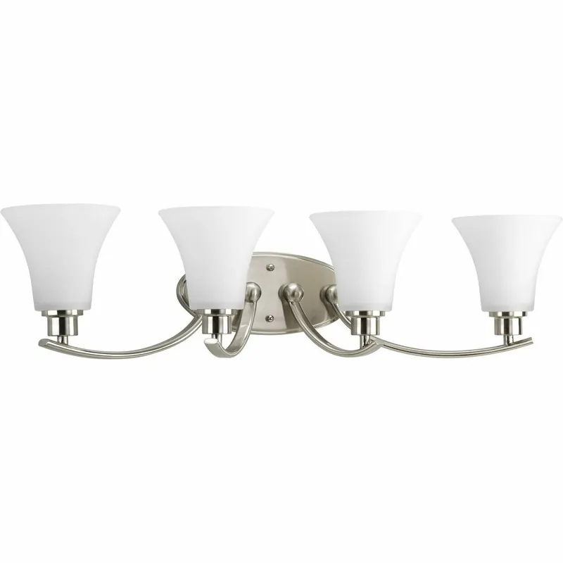 Progress Lighting P2003-09 Joy 4 Light 100W Vanity Light Fixture Brushed Nickel