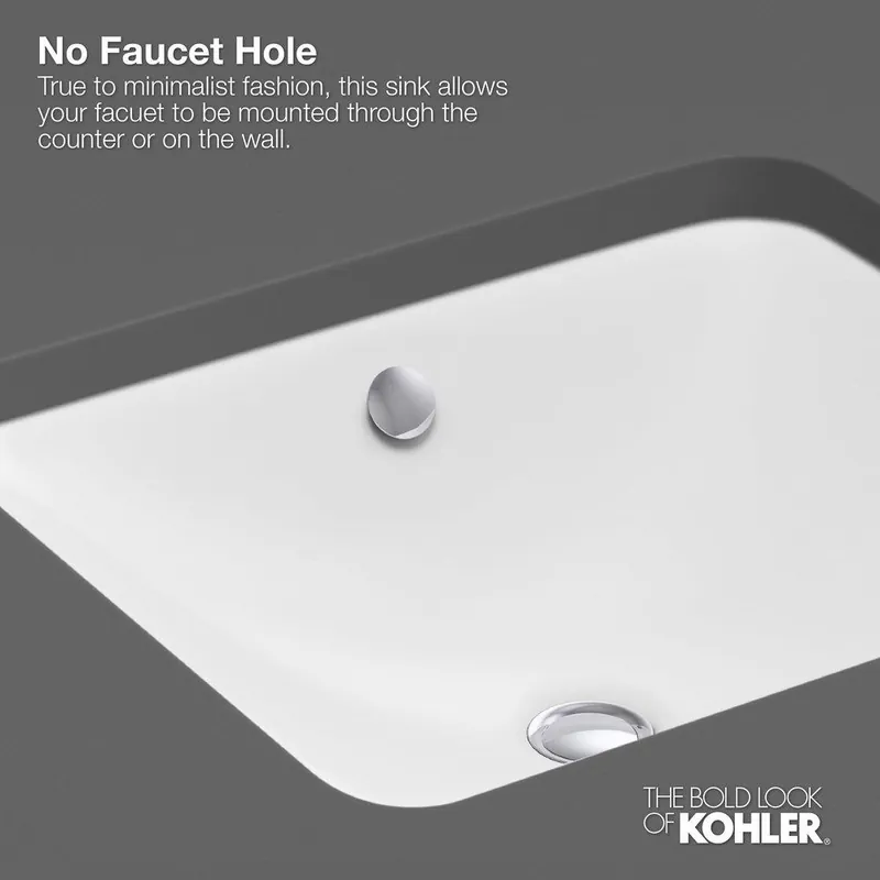Kohler 2330-G-0 Kathryn 19-3/4 x 15-5/8 in. Rectangular Undermount Bathroom Sink