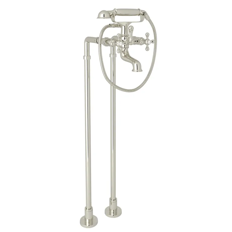 Rohl ACKIT7383NX-PN Arcana Two Cross Handle Floor Mount Filler in Polished Nickel