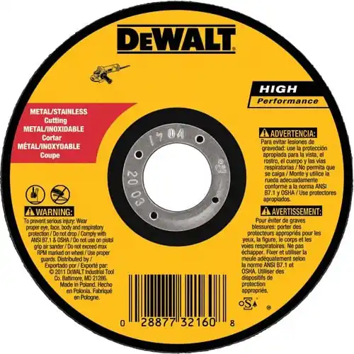 DeWalt DW8063 Cut-Off Wheel - 5 in Dia x 0.045 in Thick - Type 1