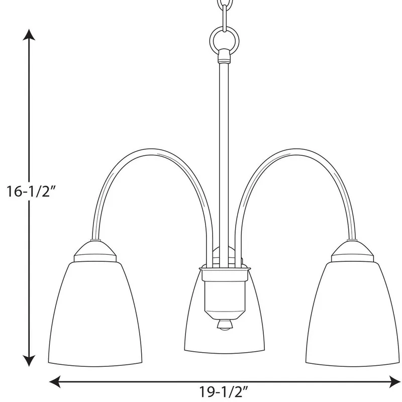 Progress Lighting P4734-09 Gather 100W 3-Light Medium E-26 Base Incandescent Chandelier