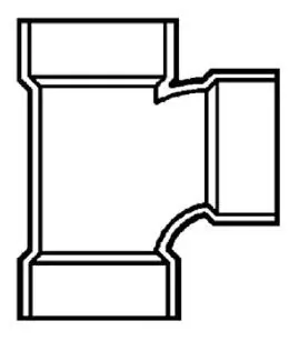 PVC DWV D401532 PVC DWV Fitting 6 X 6 X 4 Sanitary Tee