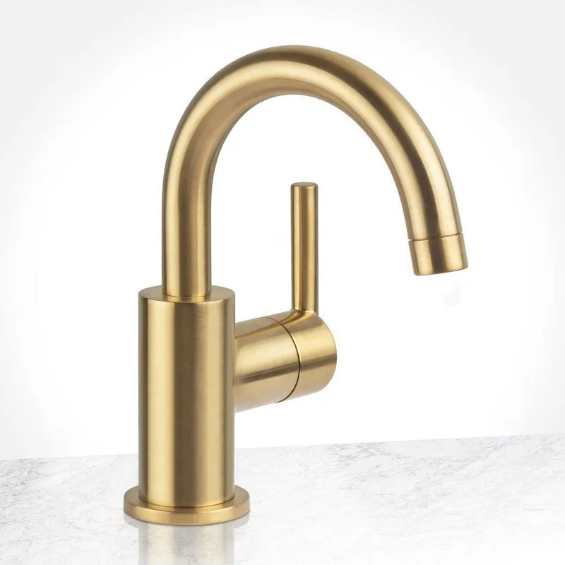 Miseno MNO1343LSLCG Mia Single Handle Monoblock Bathroom Sink Faucet In Brushed Gold