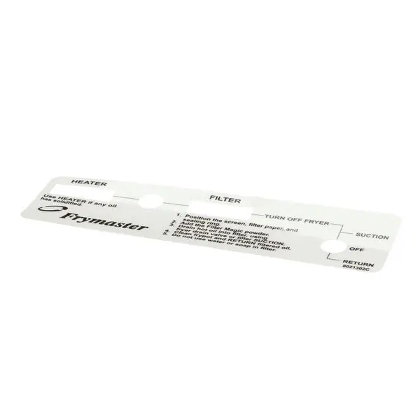 LABEL PF FRYMSTER SWITCH PLATE for Frymaster 8021302
