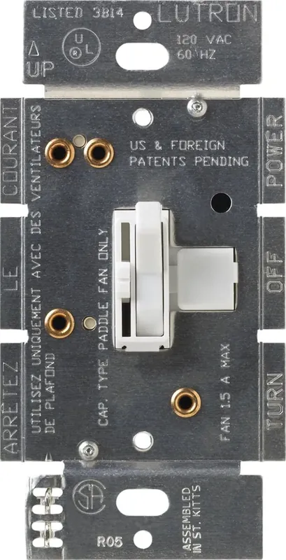 Ariadni AYFSQ-F-WH 1-Pole 3-Speed Fan Control Dimmer 120 VAC Replacement MPN