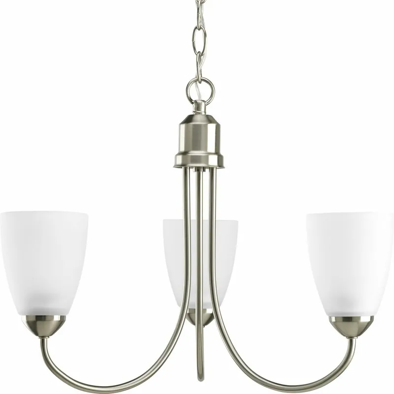 Progress Lighting P4440-09 Three-light Chandelier Brushed Nickel