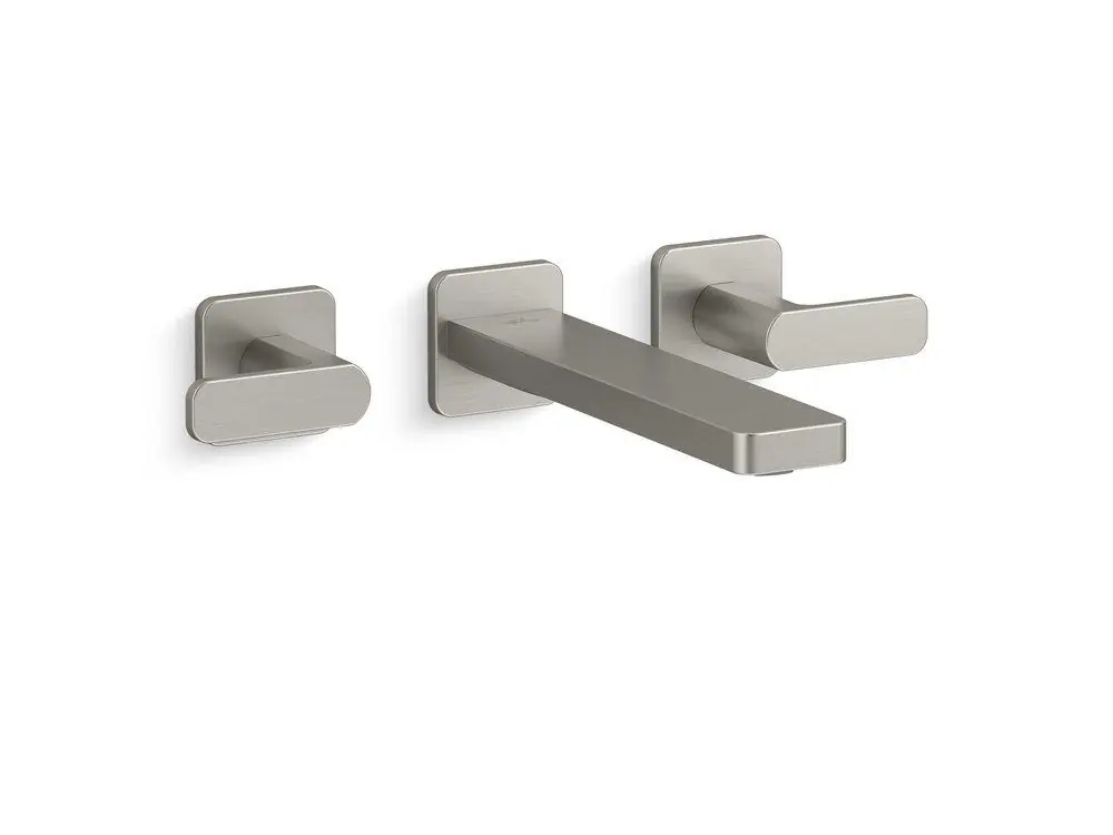 Kohler T27120-4-BN Parallel Two Handle Wall Mount Widespread Bathroom Sink Faucet