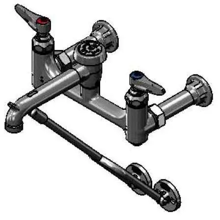 T&S Brass B-0655-BSTR Service Sink Faucet 2-Handle Rough Chrome