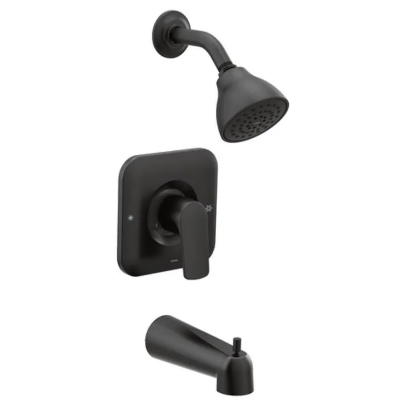 Moen T2813BL Rizon One Handle Single Function Bathtub & Shower Faucet in Matte Black (Trim Only)