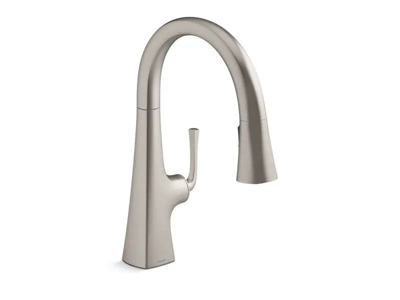 Kohler 22063-VS Graze Single Handle Pull Down Kitchen Faucet in Vibrant Stainless