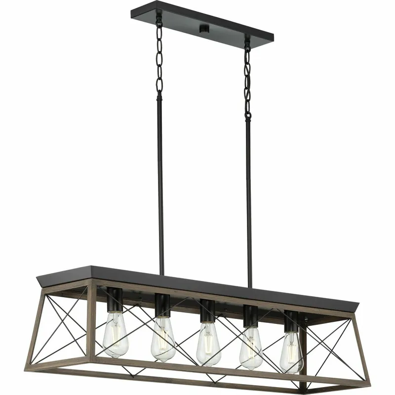 Progress Lighting P400048-020 The Briarwood Collection Five-Light Linear Chandelier