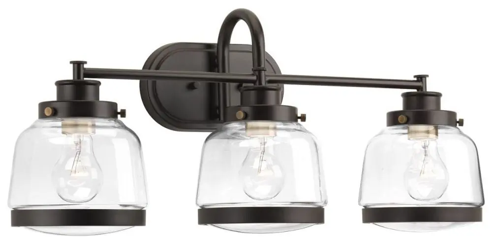 Progress Lighting P300082-020 Judson 75W 3-Light Medium E-26 Incandescent Vanity Fixture