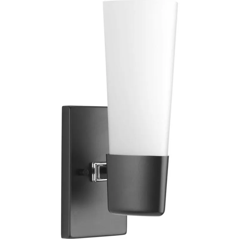 Progress Lighting P300061-031 Zura 100W 1-Light Medium E-26 Incandescent Vanity Fixture in Black