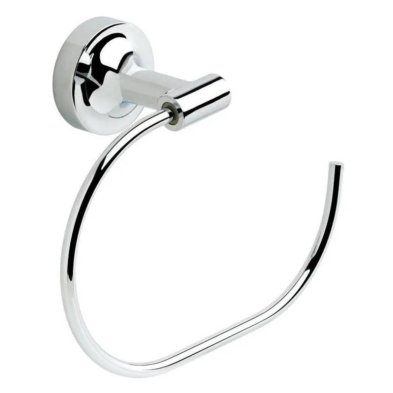 Liberty Hardware VOI46-PC Voisin Square Open Towel Ring in Polished Chrome
