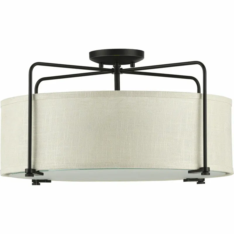 Progress Lighting P350110-020 Kempsey 60W 3-Light Semi-Flush Ceiling Fixture