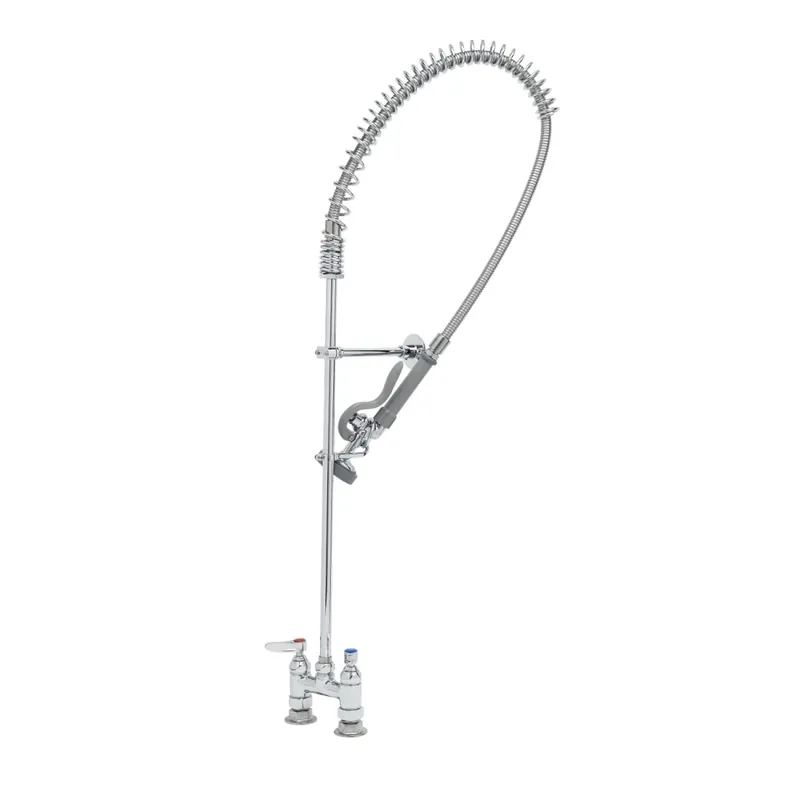 T&S Brass B-2290 Pre-Rinse, Spring Action, Deck Mount, 1/2 NPT Supply Nipples