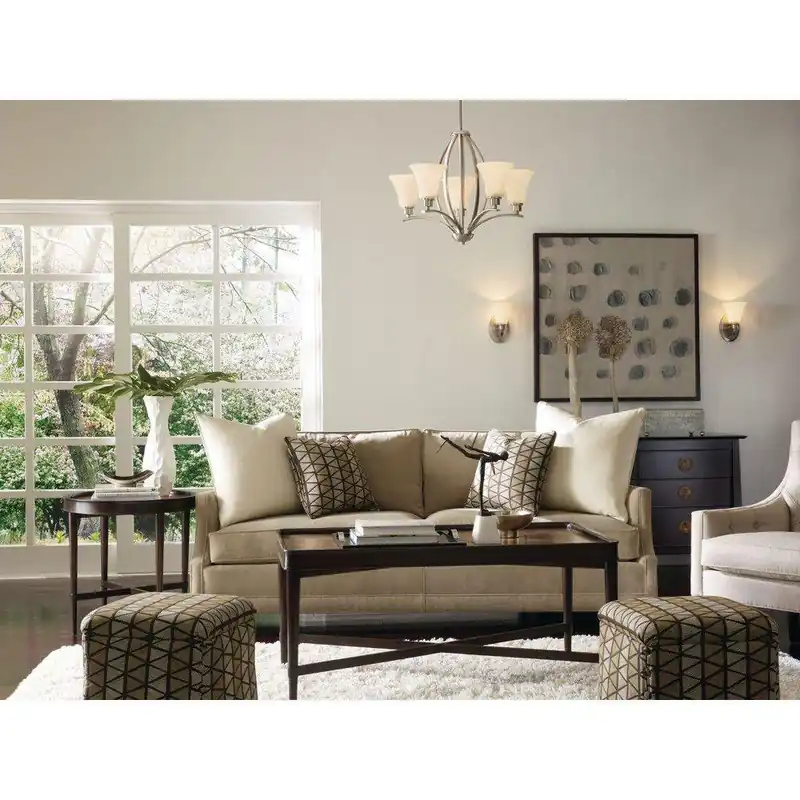 Progress Lighting P4490-09 Joy 5 Light 100W Chandelier Fluted Glass Brushed Nickel