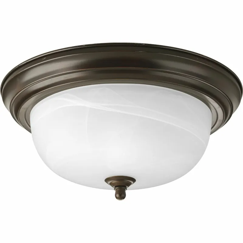 Progress Lighting P3925-20 Two-Light Flush Mount 75W Alabaster Glass