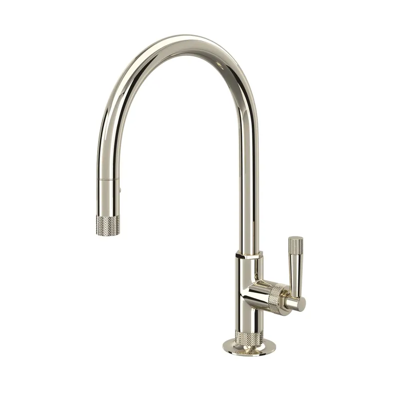 Rohl MB7930LMPN-2 Graceline Pull-Down Kitchen Faucet With C-Spout in Polished Nickel