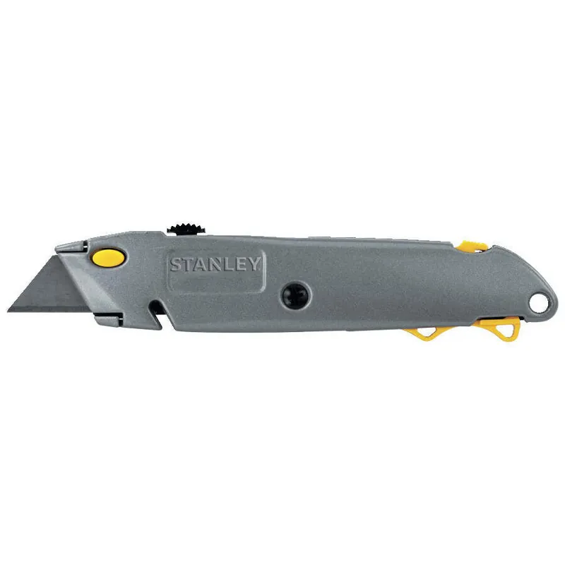 Stanley 10-499 Utility Knife with Hang Hole - 2-7/16 in L - 6-3/8 in OAL - 3 Blades Included