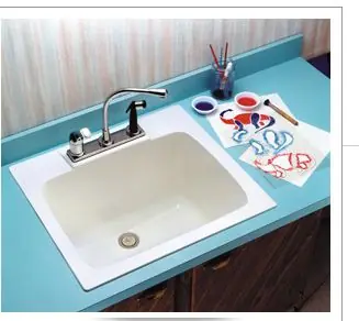 EL Mustee 10BN Laundry Sink 17 Gallon Bone