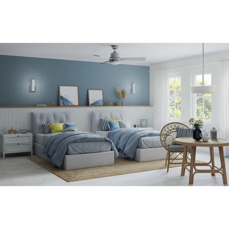 Progress Lighting P2556-0930K Trevina 64W 3-Blade Ceiling Fan with 52 in. Blade Span and 1-Light in Brushed Nickel