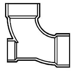 PVC DWV D307338 PVC DWV Fitting Power 3 X 2 Low Heel Long Sweep 90