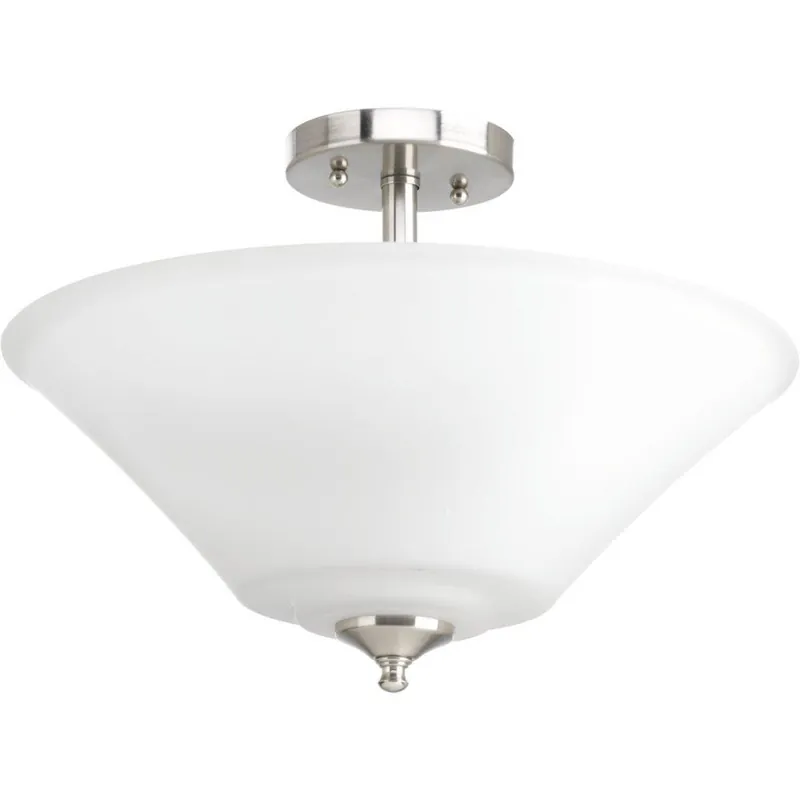 Progress Lighting P3864-09 Joy 12-1/8 in. 3-Light Semi-Flush Mount Convertible Ceiling Fixture
