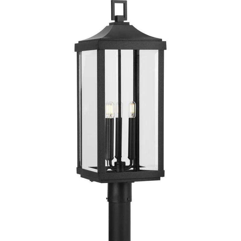 Progress Lighting P540004-031 Gibbes Street 60W Candelabra E-12 Incandescent 3-Light Outdoor Post Lamp
