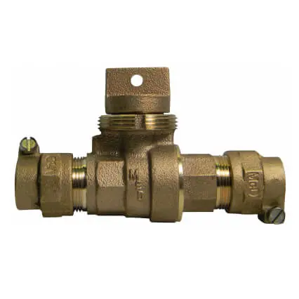 A.Y. McDonald 5133-168 1 in. CTS Compression Brass Ball Curb Stop