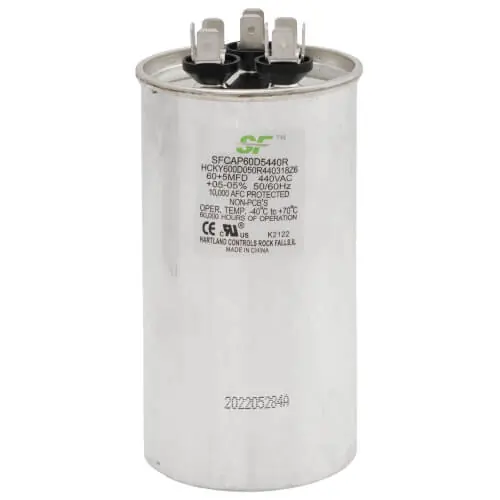 Trane SFCAP60D5440R 60/5 MFD Round Run Capacitor 440V