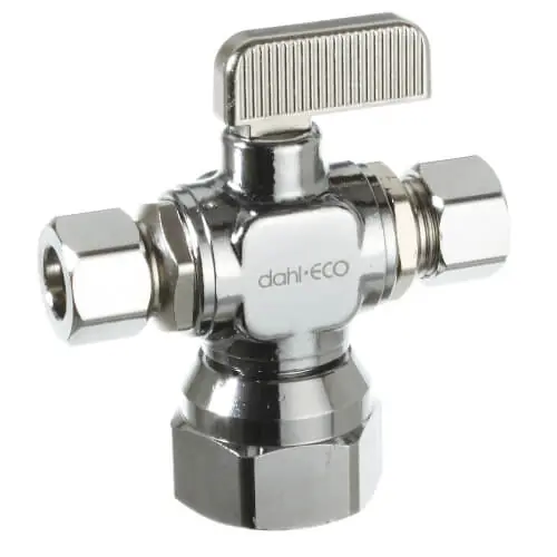 Dahl 611-53-31-31 1/2 FIP x 3/8 OD Comp x 3/8 OD Comp Dual Outlet Valve Lead Free