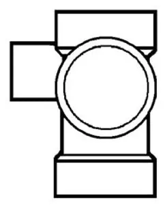 PVC DWV D416420 PVC DWV Fitting 4 x 4 x 4 x 2 Tee With Lh Inlet
