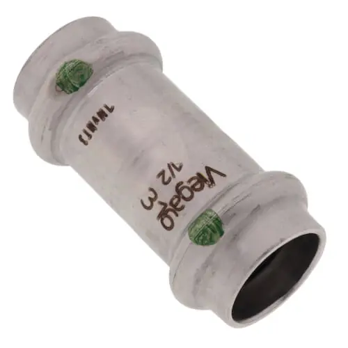 Viega 80330 1-1/2 ProPress 316 Stainless Steel Coupling w/ EPDM Seal - No Stop
