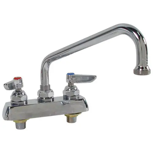 T&S Brass B-1111 Workboard Faucet, Deck Mount, 4 Centers, 8 Swing Nozzle, Lever Handles
