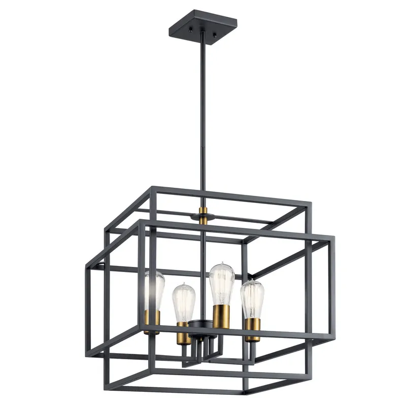 Kichler 43984BK The Taubert 16.5in 4 Light Pendant