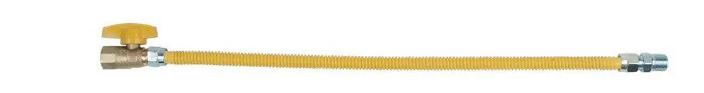 BrassCraft CSSD4K-24 ProCoat 1/2 in. MIP x 1/2 in. FIP Ball Valve x 24 in. Stainless Steel Gas Connector 1/2 in. O.D.