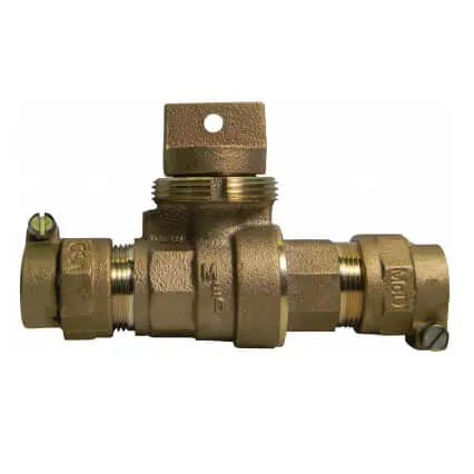 A Y McDonald 5133-157 76104-22 3/4 CTS x CTS Straight Ball Valve Curb Stop Minneapolis Pattern Body No-Lead Brass