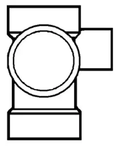PVC DWV D417338 PVC DWV 3 X 3 X 3 X 2 Sanitary Tee Right Inlet D417338