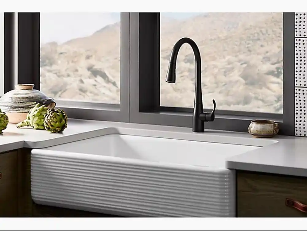 KOHLER 596-2MB Simplice Single Handle Pull Down Kitchen Faucet 1.5 GPM