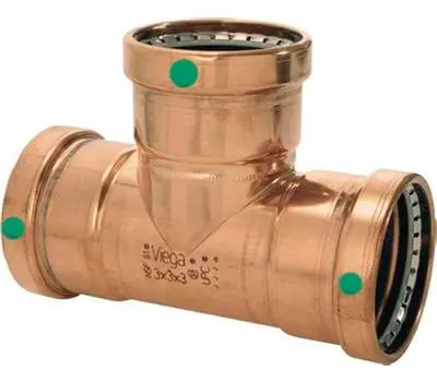 Viega 20739 ProPress XL-C Copper Reducing Tee 3 x 2 x 3 in