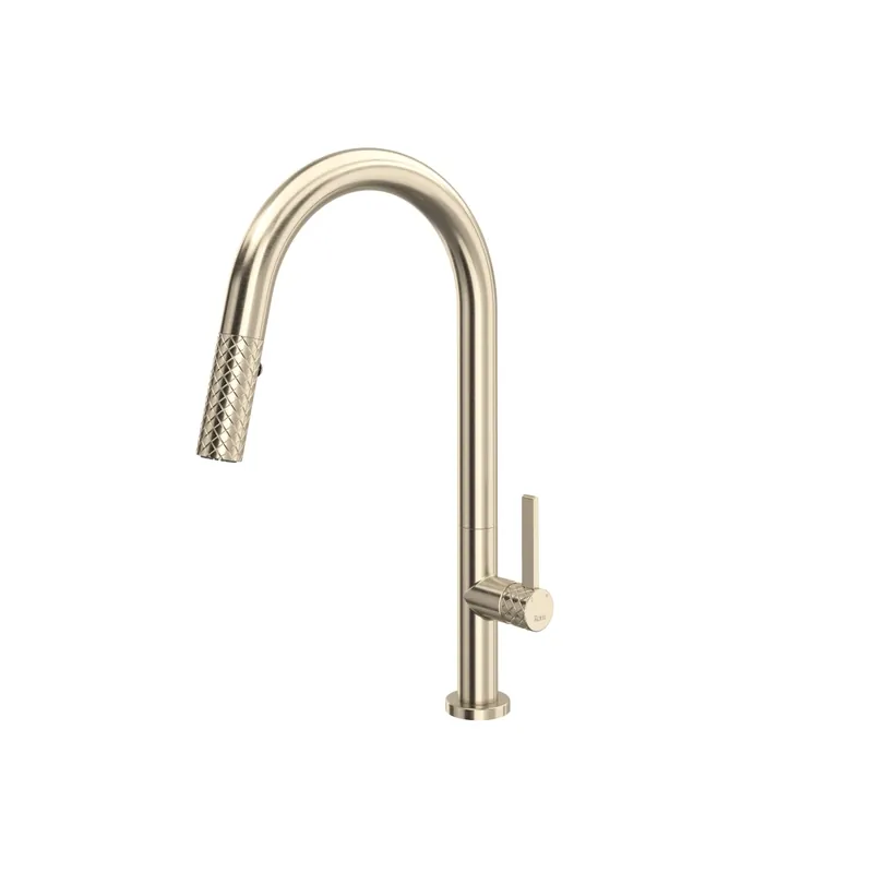 Rohl TE55D1LMSTN Tenerife Pull-Down Kitchen Faucet With C-Spout in Satin Nickel