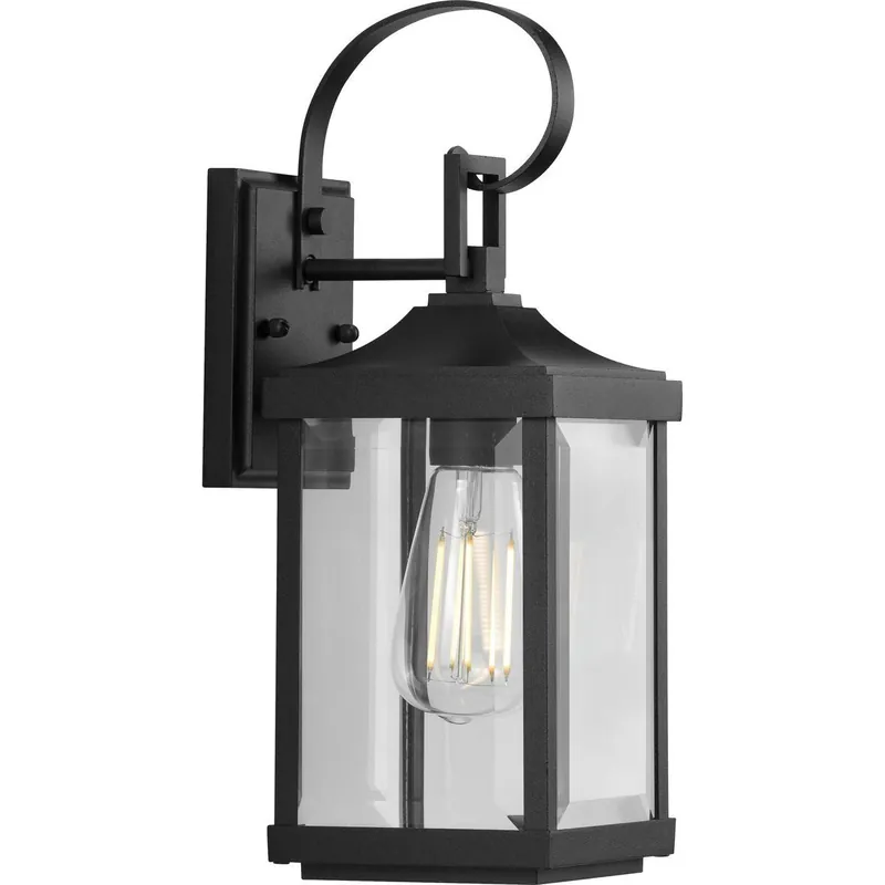 Progress Lighting P560021-031 1-Light Small Outdoor Wall Lantern 100-Watt 120-Volt AC Textured Black Painted Gibbes Street