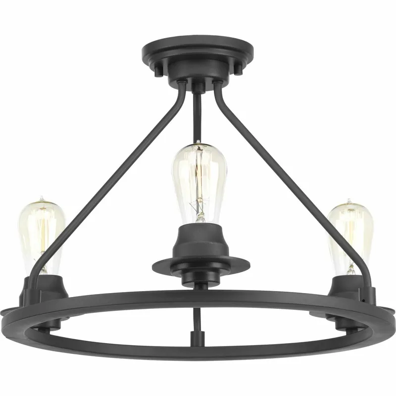 Progress Lighting P350036-143 Debut 60W 3-Light Semi-Flush Mount Ceiling Light