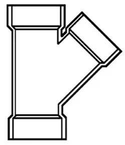 PVC DWV D601585 Wye Fitting 8 X 8 X 6 Hub x Hub x Hub
