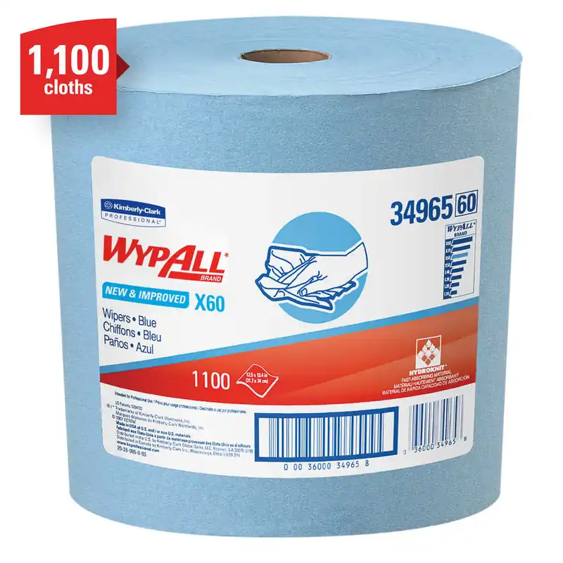WypAll 34965 Jumbo Roll Blue Cloth 1100 Sheets