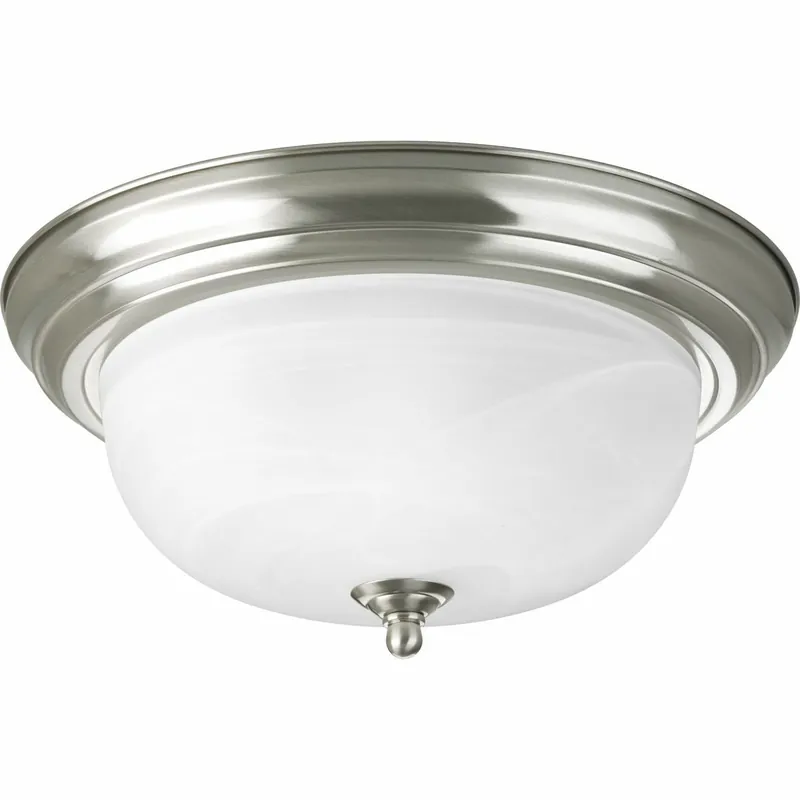 Progress Lighting P3925-09 Two-light Flush Mount with Dome Shaped Alabaster Glass